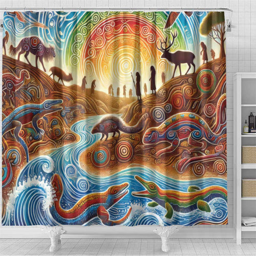 Aboriginal Dreamtime Animals Stories Shower Curtain