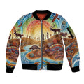 Aboriginal Dreamtime Animals Stories Sleeve Zip Bomber Jacket