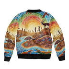 Aboriginal Dreamtime Animals Stories Sleeve Zip Bomber Jacket