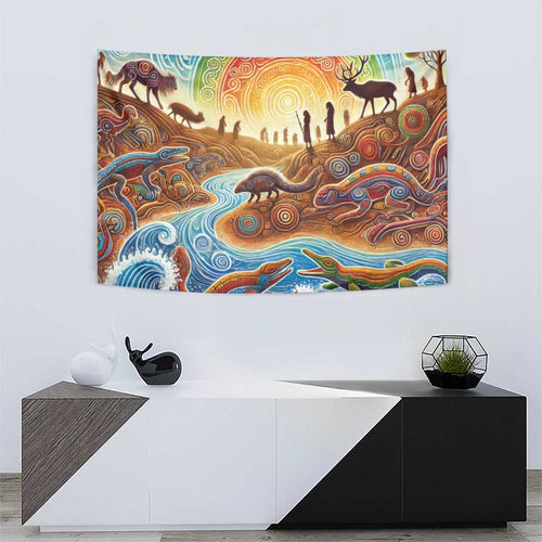 Aboriginal Dreamtime Animals Stories Tapestry