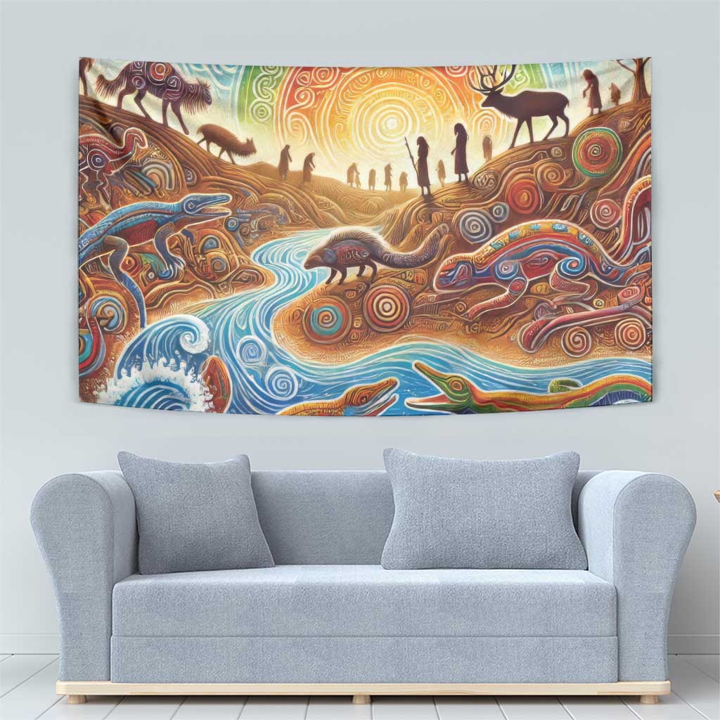 Aboriginal Dreamtime Animals Stories Tapestry
