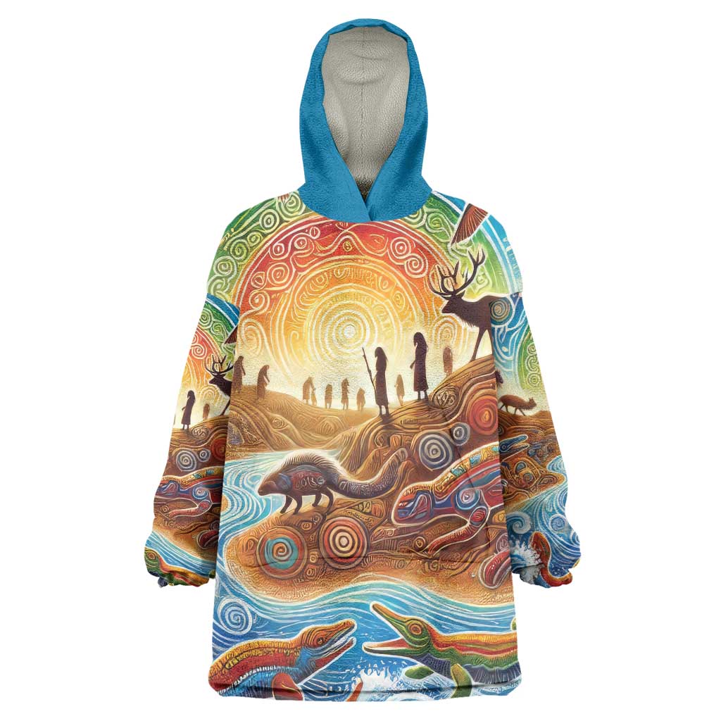 Aboriginal Dreamtime Animals Stories Wearable Blanket Hoodie