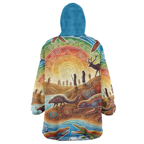 Aboriginal Dreamtime Animals Stories Wearable Blanket Hoodie