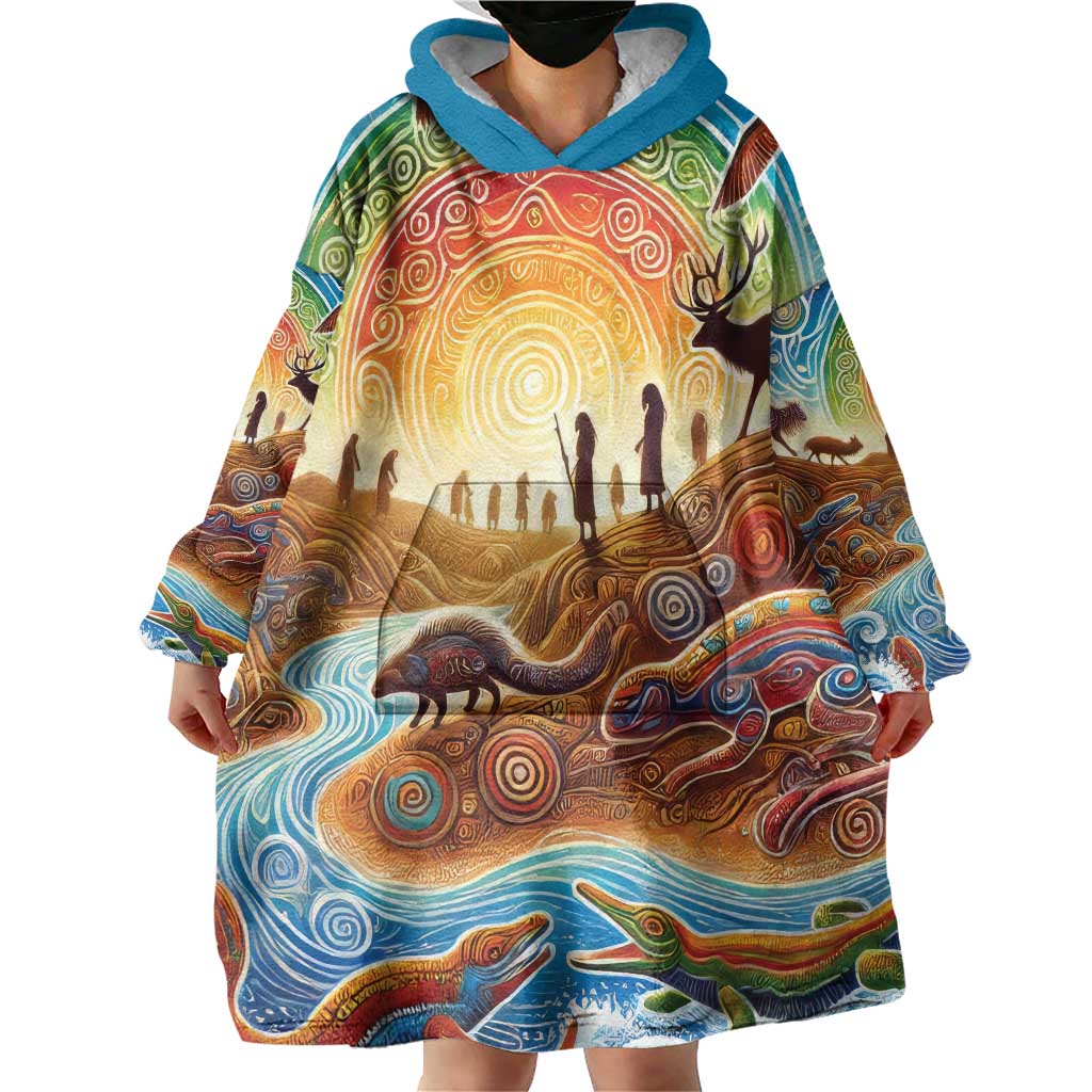 Aboriginal Dreamtime Animals Stories Wearable Blanket Hoodie