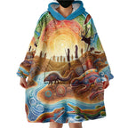 Aboriginal Dreamtime Animals Stories Wearable Blanket Hoodie