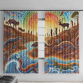 Aboriginal Dreamtime Animals Stories Window Curtain