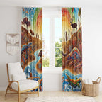Aboriginal Dreamtime Animals Stories Window Curtain
