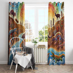 Aboriginal Dreamtime Animals Stories Window Curtain