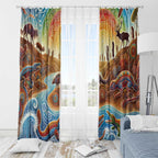 Aboriginal Dreamtime Animals Stories Window Curtain