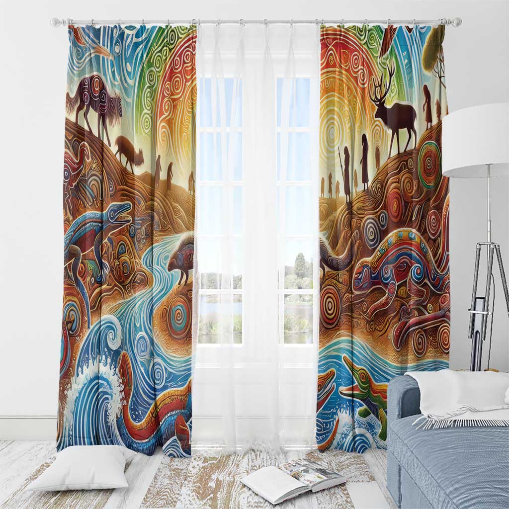 Aboriginal Dreamtime Animals Stories Window Curtain