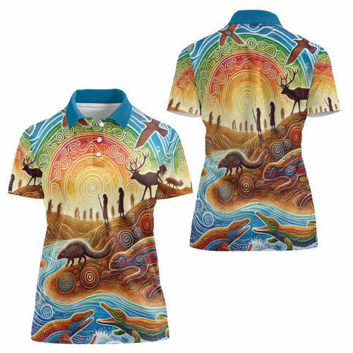 Aboriginal Dreamtime Animals Stories Women Polo Shirt