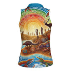 Aboriginal Dreamtime Animals Stories Women Sleeveless Polo Shirt