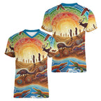 Aboriginal Dreamtime Animals Stories Women V-Neck T-Shirt