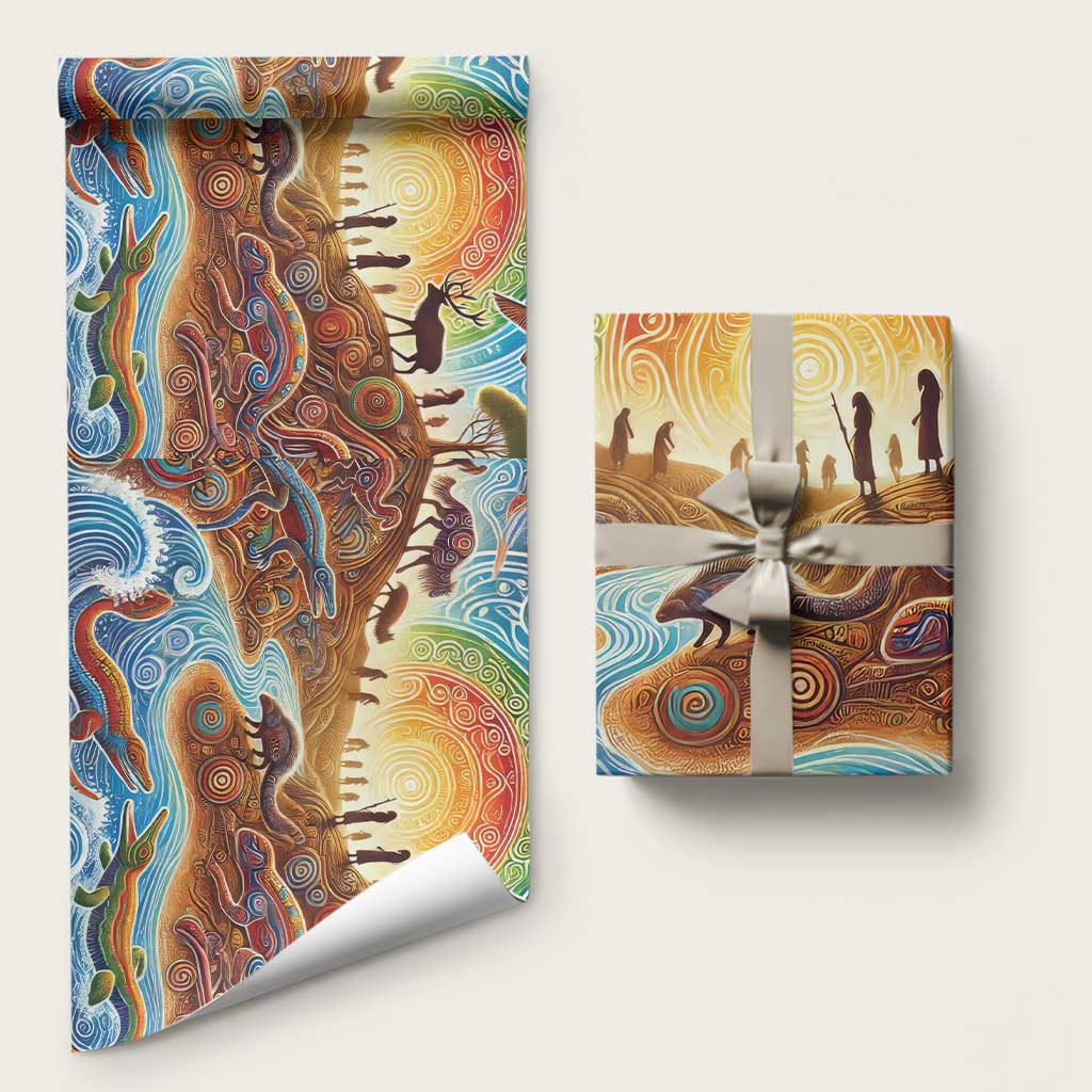 Aboriginal Dreamtime Animals Stories Wrapping Paper - Aussie Hoodie