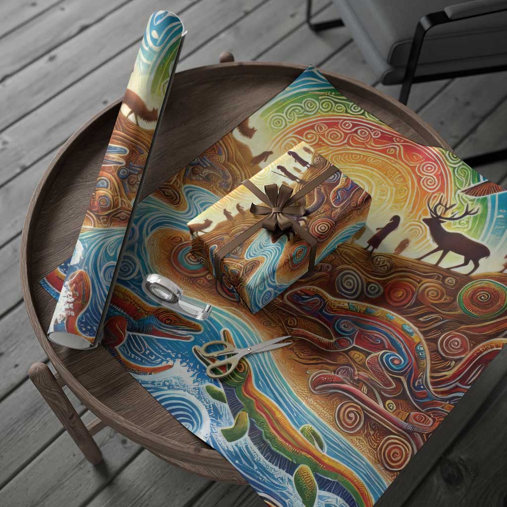 Aboriginal Dreamtime Animals Stories Wrapping Paper - Aussie Hoodie