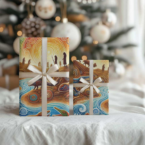 Aboriginal Dreamtime Animals Stories Wrapping Paper - Aussie Hoodie