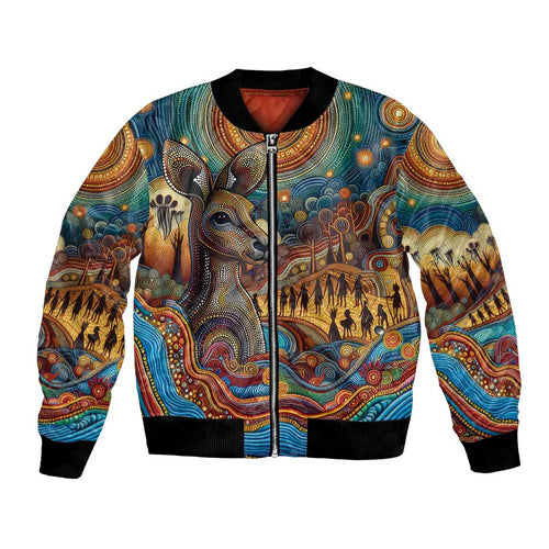 Aboriginal Dreamtime Stories Land Bomber Jacket