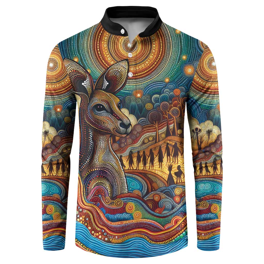 Aboriginal Dreamtime Stories Land Button Sweatshirt