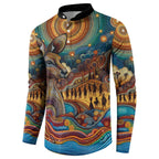 Aboriginal Dreamtime Stories Land Button Sweatshirt