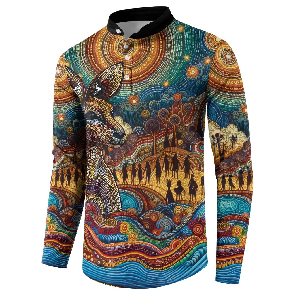 Aboriginal Dreamtime Stories Land Button Sweatshirt