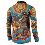 Aboriginal Dreamtime Stories Land Button Sweatshirt