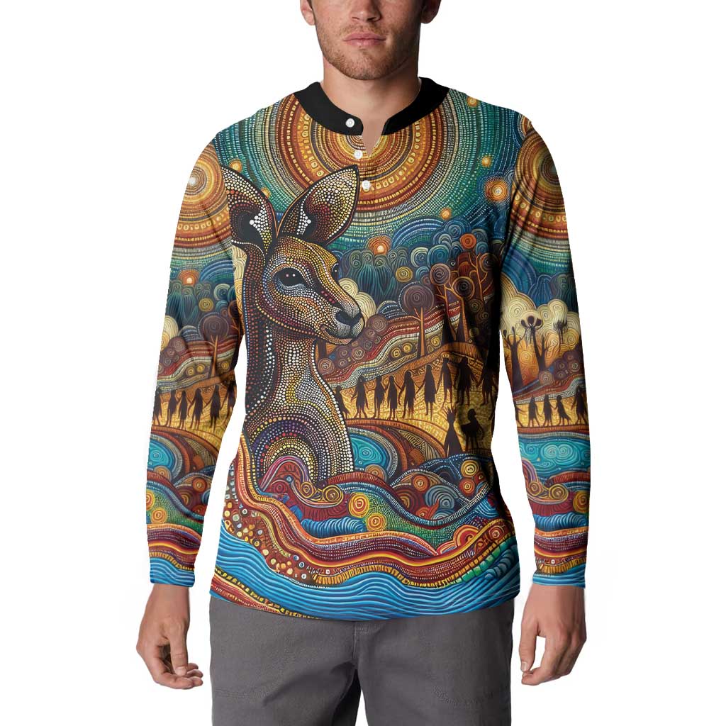 Aboriginal Dreamtime Stories Land Button Sweatshirt