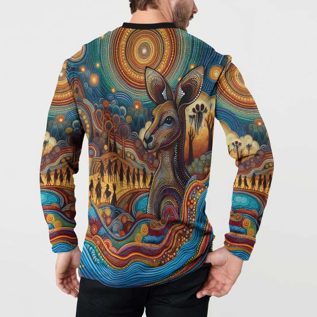 Aboriginal Dreamtime Stories Land Button Sweatshirt