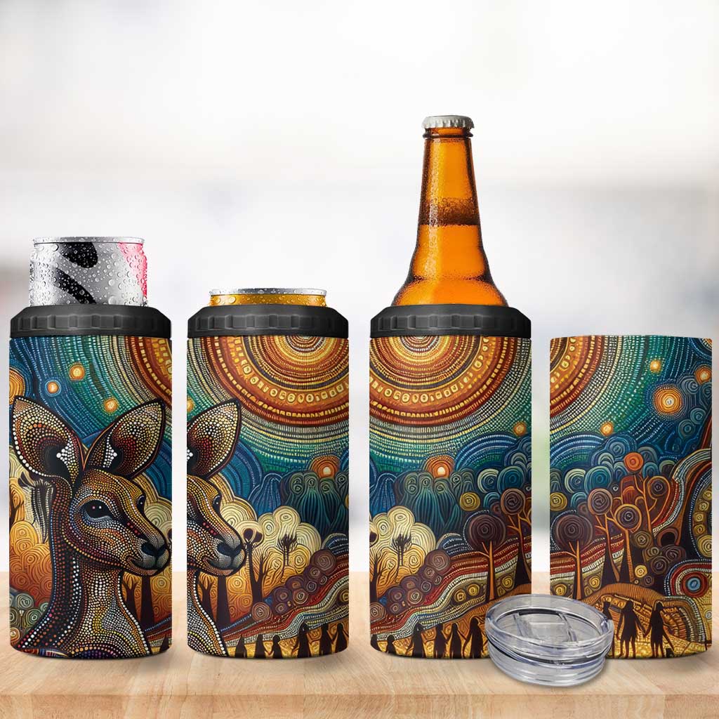 Aboriginal Dreamtime Stories Land 4 in 1 Can Cooler Tumbler