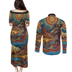 Aboriginal Dreamtime Stories Land Couples Matching Puletasi and Long Sleeve Button Shirt