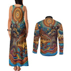Aboriginal Dreamtime Stories Land Couples Matching Tank Maxi Dress and Long Sleeve Button Shirt
