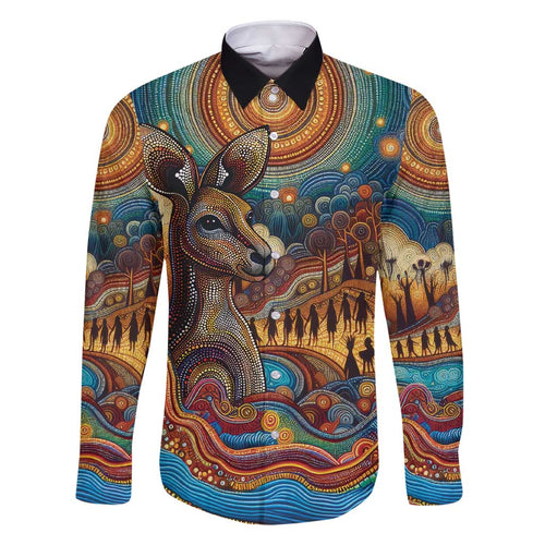 Aboriginal Dreamtime Stories Land Family Matching Short Sleeve Bodycon Dress and Hawaiian Shirt