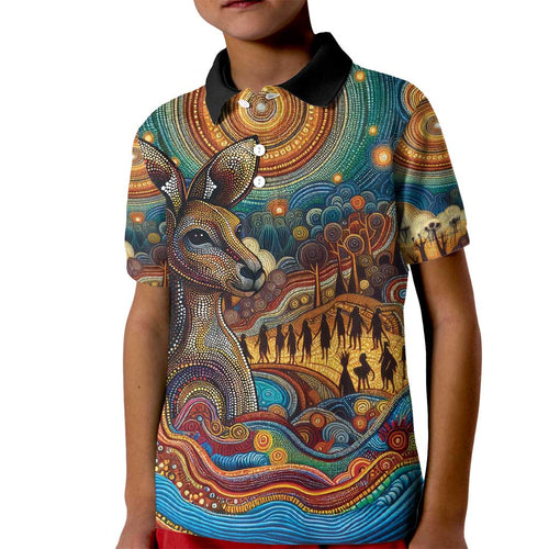 Aboriginal Dreamtime Stories Land Kid Polo Shirt