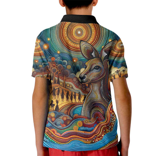 Aboriginal Dreamtime Stories Land Kid Polo Shirt