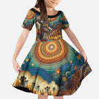 Aboriginal Dreamtime Stories Land Kid Short Sleeve Dress