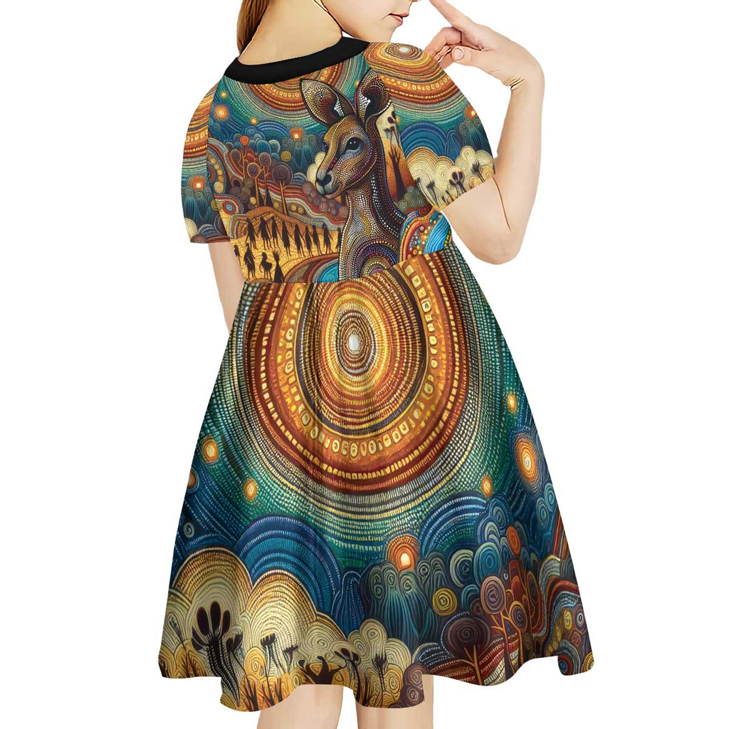 Aboriginal Dreamtime Stories Land Kid Short Sleeve Dress