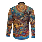 Aboriginal Dreamtime Stories Land Long Sleeve Button Shirt