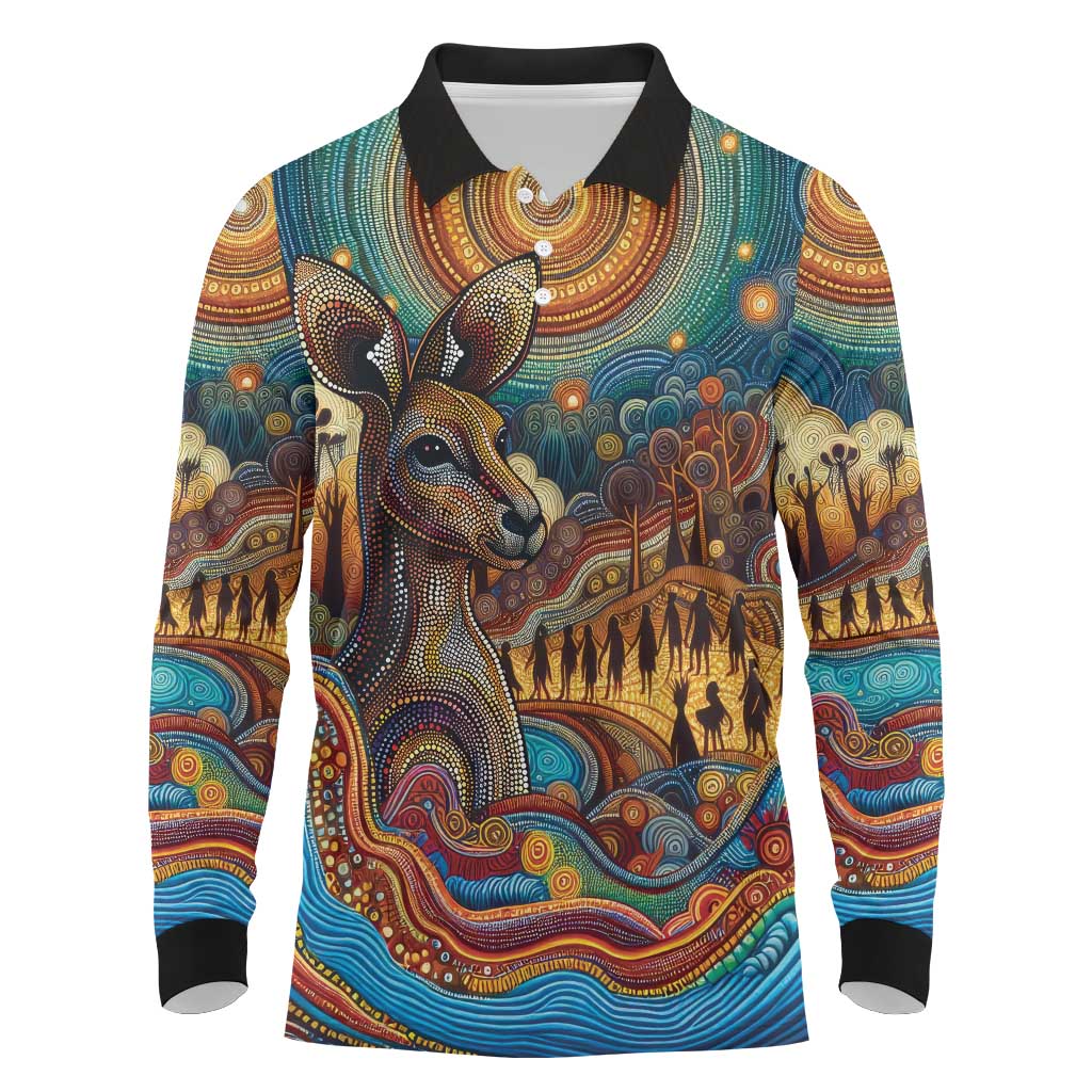 Aboriginal Dreamtime Stories Land Long Sleeve Polo Shirt