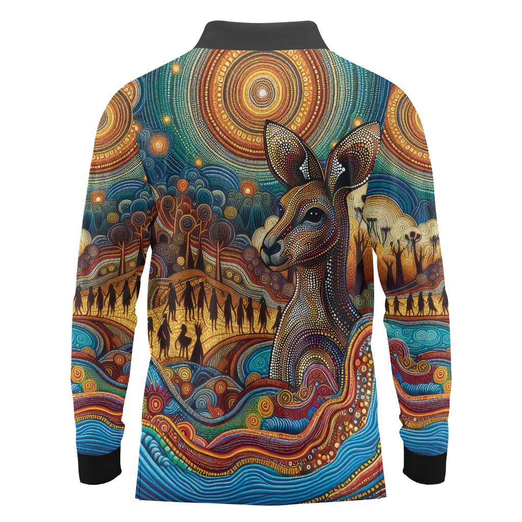 Aboriginal Dreamtime Stories Land Long Sleeve Polo Shirt