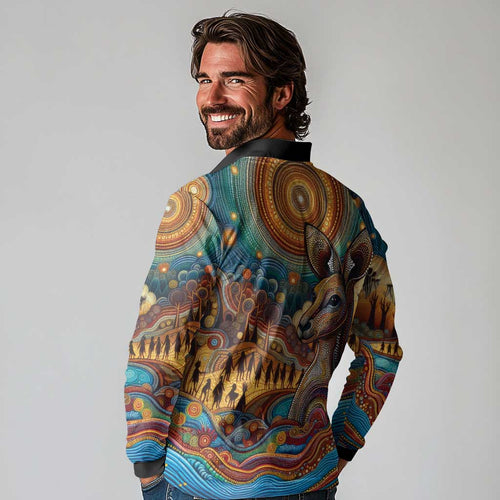 Aboriginal Dreamtime Stories Land Long Sleeve Polo Shirt