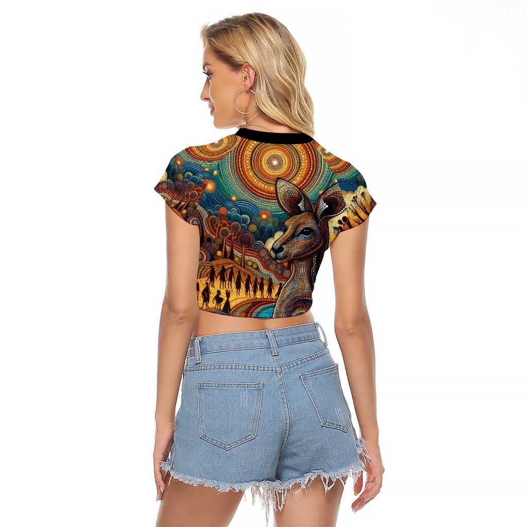 Aboriginal Dreamtime Stories Land Raglan Cropped T Shirt
