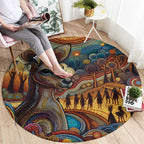 Aboriginal Dreamtime Stories Land Round Carpet