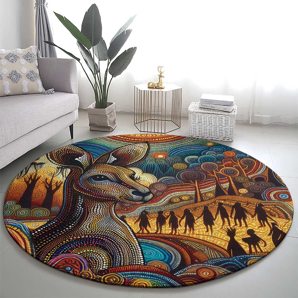 Aboriginal Dreamtime Stories Land Round Carpet