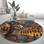 Aboriginal Dreamtime Stories Land Round Carpet
