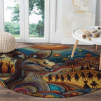 Aboriginal Dreamtime Stories Land Round Carpet