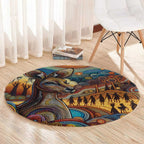 Aboriginal Dreamtime Stories Land Round Carpet