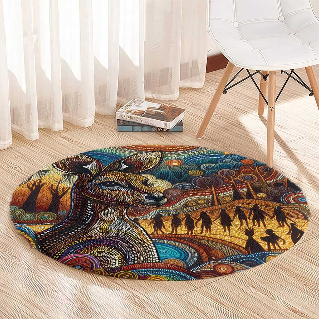Aboriginal Dreamtime Stories Land Round Carpet