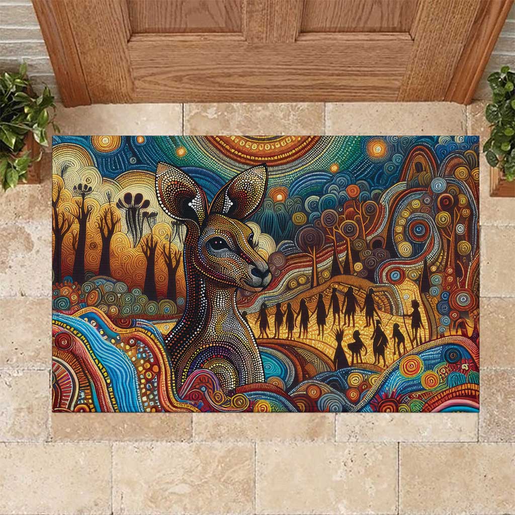 Aboriginal Dreamtime Stories Land Rubber Doormat