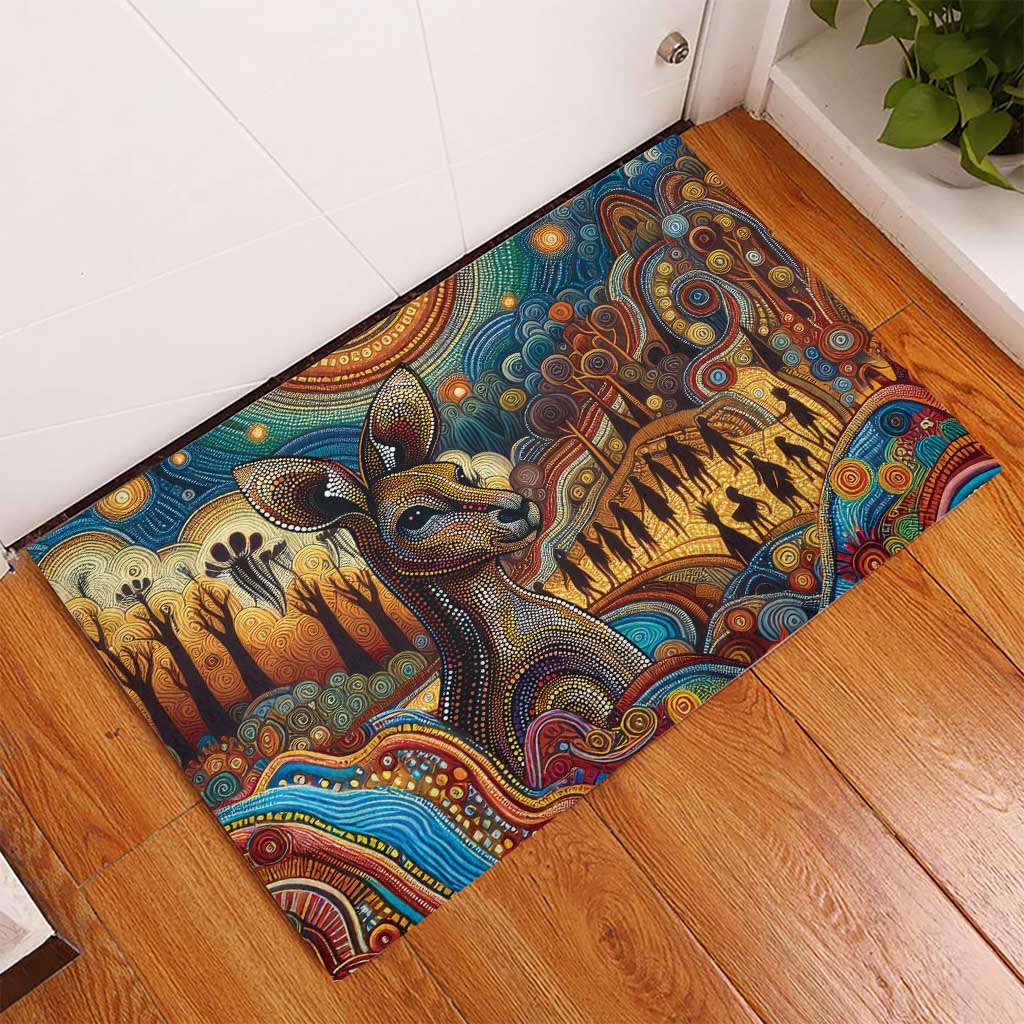Aboriginal Dreamtime Stories Land Rubber Doormat