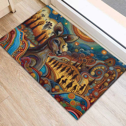 Aboriginal Dreamtime Stories Land Rubber Doormat