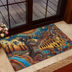 Aboriginal Dreamtime Stories Land Rubber Doormat